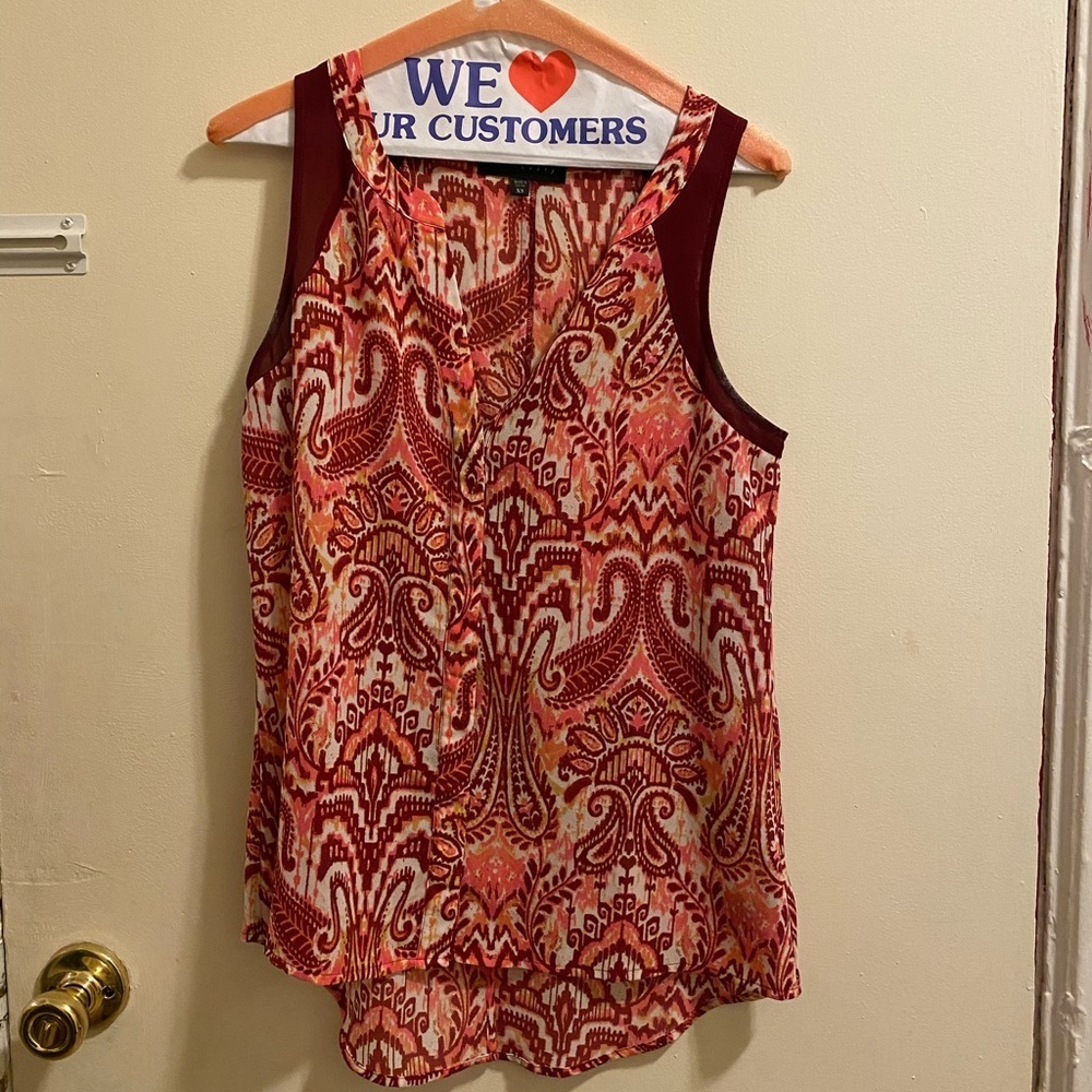 SANCTUARY Pink Slitted Paisley Tank - Picture 2 of 4